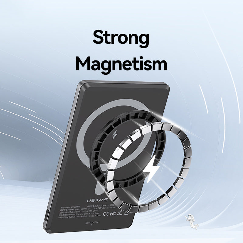 USAMS US-CD220 PB73 Magnetic Wireless Power Bank 5000mAh PD 20W Fast Charging Phone Charger USAMS US-CD220 PB73 Magnetic Wireless Power Bank 5000mAh PD 20W Fast Charging Phone Charger